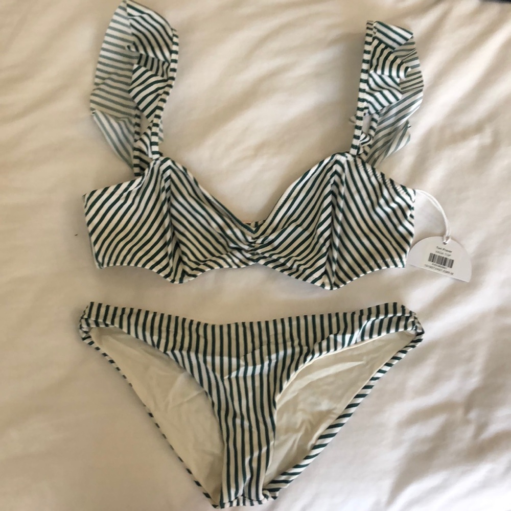 Tori Praver striped bikini
